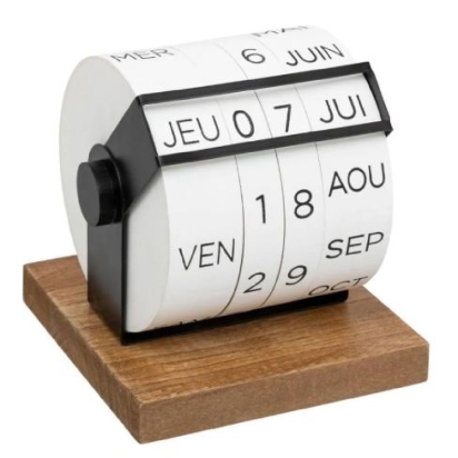 Calendrier vintage h15 cm bois