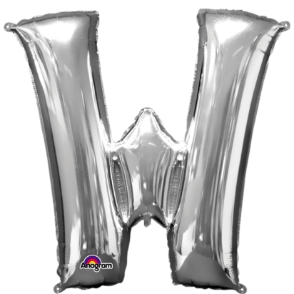 Ballon Foil Minishape Lettre "W" Silver