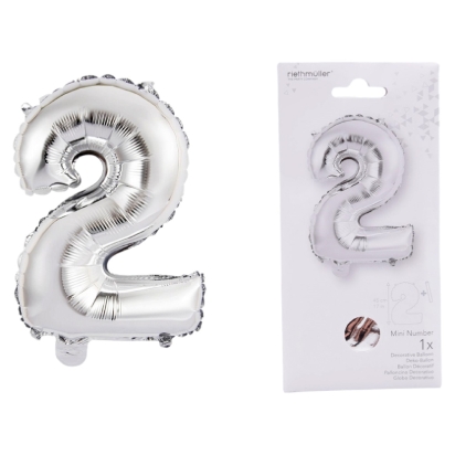 Ballon Foil Mini Chiffre 2 argent N16 pa