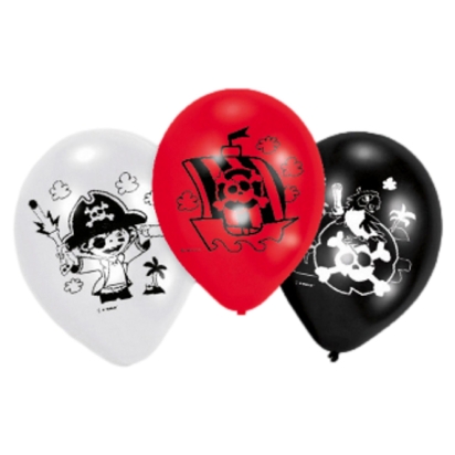 6 Ballons Latex Pirate 22.8 cm/9