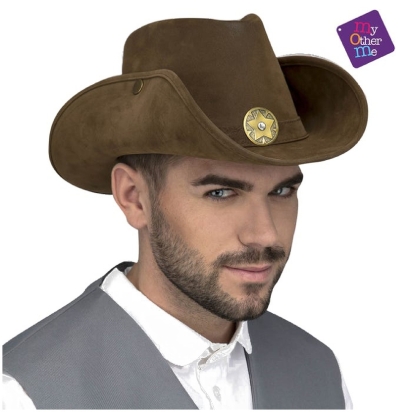 CHAPEAU COW-BOY MARRON 59 cm