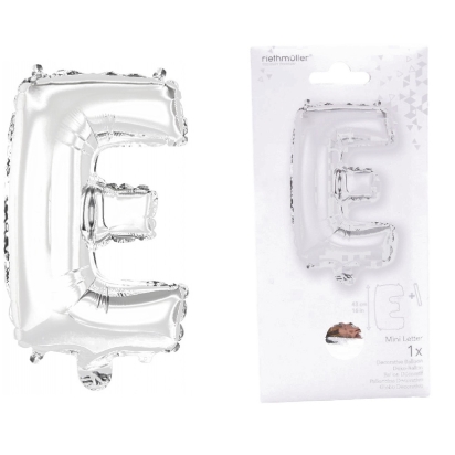 Ballon Foil Mini Lettre E argent N16 paq