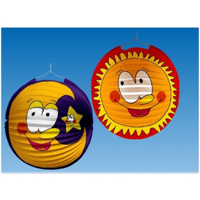 Lampion Boule 25Cm Lune Humoristique