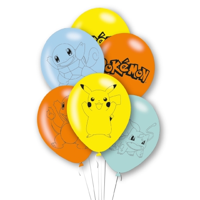 6 ballons en latex Pokémon 2024 27,5 cm