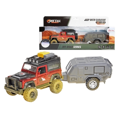 Jeep avec remorque à moteur à friction