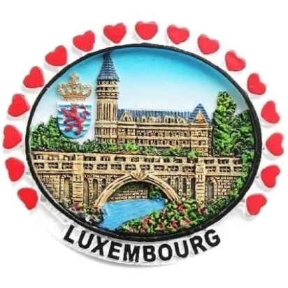 Magnet 7*6Cm, Oval Luxembourg - Pont Ado