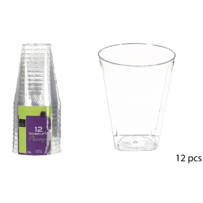 12 Gobelets plastique 200ml transparent