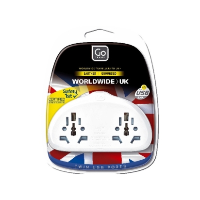 Adaptateur DUO de WORLD vers UK 2xUSB