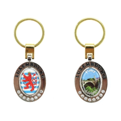 Porte-clés ovale "Luxembourg" deux côtés