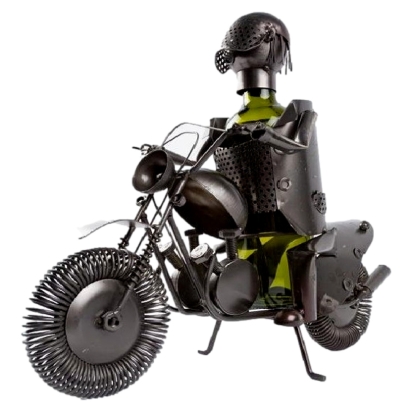Porte bouteilles métal Motard 38x27 cm