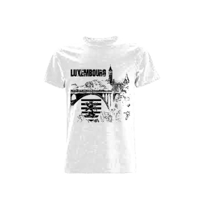 T-Shirt M Blanc Pont "Luxembourg", Armoi