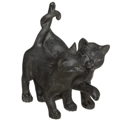 Statue 2 chats Lenny haut 15 cm