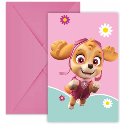 Paw Patrol Skye And Everest Invitations