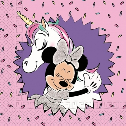 Minnie Unicorn 20 Serviettes 33x33 2plis