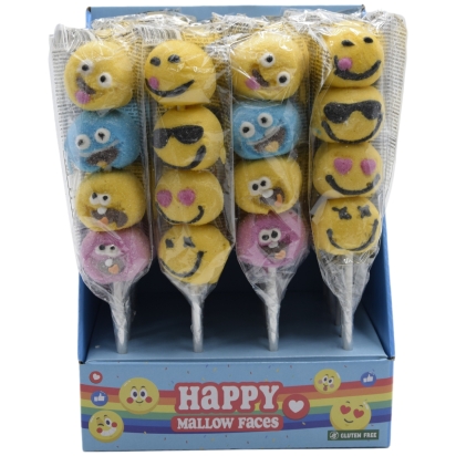 Sucettes marshmallow smiley 27 cm 45g