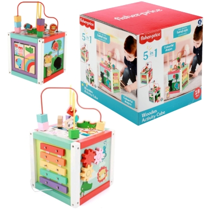 FISHER-PRICE Cube d'activités en bois 5e