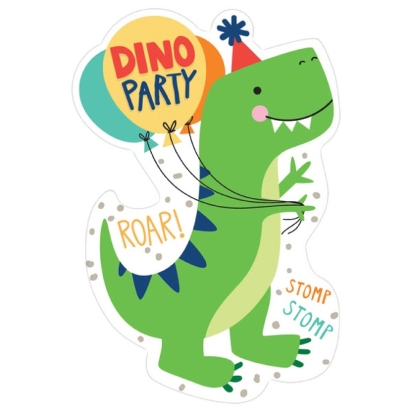 8 Invitations et Enveloppes Dino-Mite