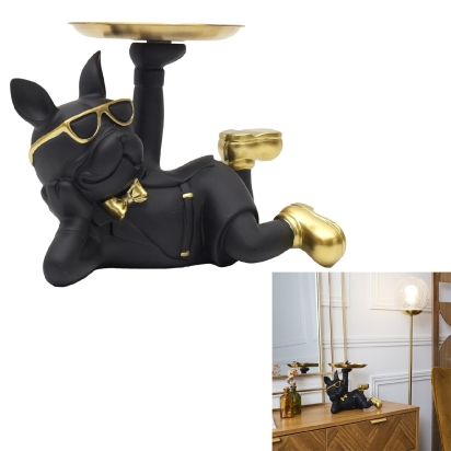 Statue Bulldog vide poche noir