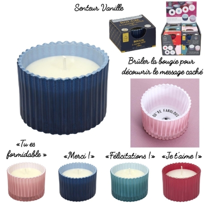 Bougie parfumée message secret