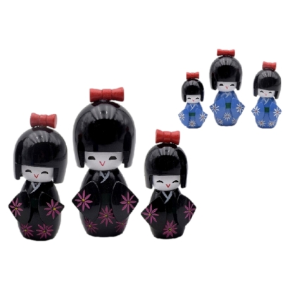 Ensemble De 3 Figurines Kokeshi