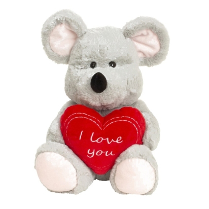 Peluche Souris Coeur "I Love You" 30Cm