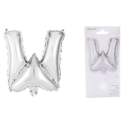 Ballon Foil Mini Lettre W Argent N16