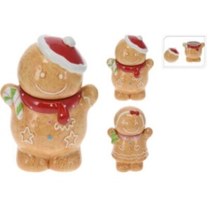 Pot stockage Bonhomme pain d épices 19cm