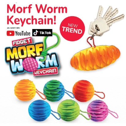 Porteclés morf worm TwoTone15cm (fidget)