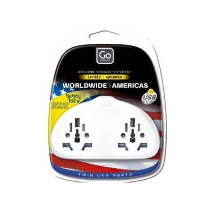 Adaptateur DUO de WORLD vers USA 2xUSB