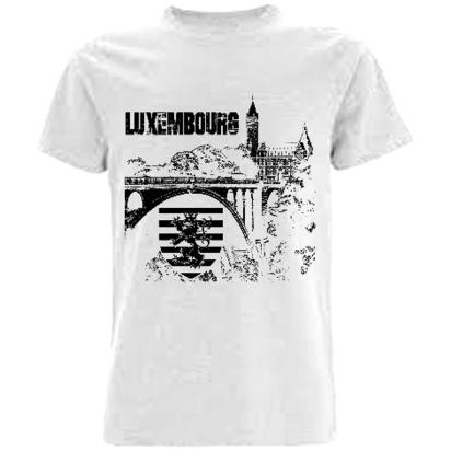 T-Shirt M Blanc Pont  Luxembourg , Armoi