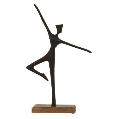 figurine femme bois métal 45.5x28cm