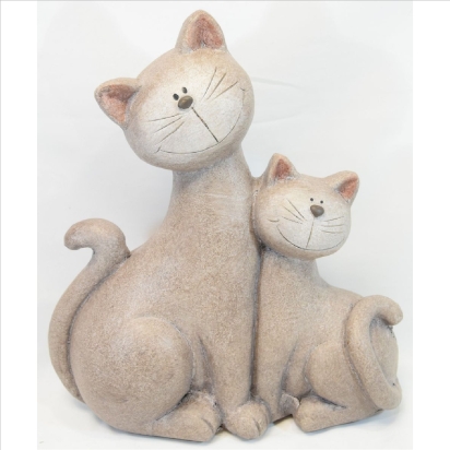 Maxi Couple Chat céramique 35cm