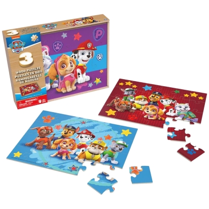 PAW Patrol – 3-pack: Wood Puzzle in Wood