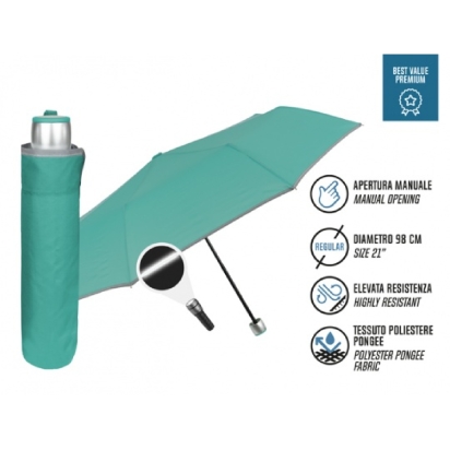 Parapluie mini 21" manuel, bordure réflé