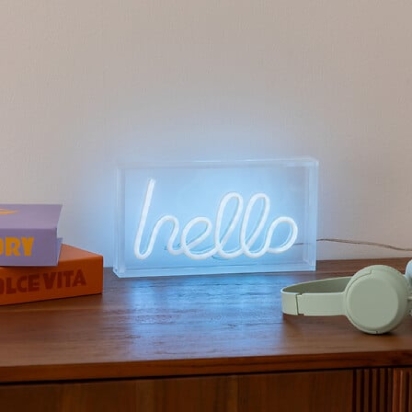 Néon LED à poser Hello 23 x 4 x 12,5 cm