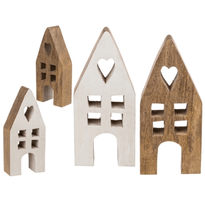 Maison déco en bois, 9 x 4 x 20 cm,