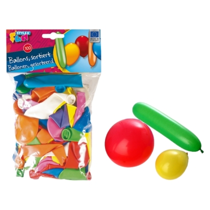 Sachet de 100 ballons forme ass