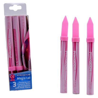 Set 3 fontaines de glace flamme rose