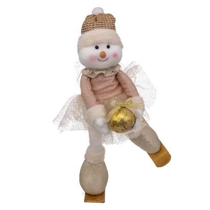 Bonhomme de neige tutu et patins 40 cm