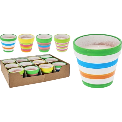 Bougie Pot Terre Cuite 8cm 4A ass