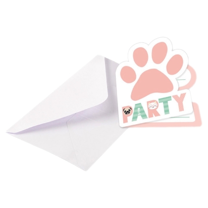 8 Invitations Et Enveloppes Papier Hello