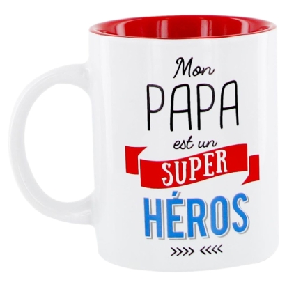 Mug ceramique "Papa est un super héros"
