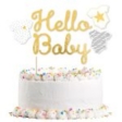 Décoration pour gâteau papier Hello Baby