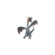 Dragon assis bleu/argent