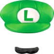 SUPER MARIO HAT & MOUSTACHE LUIGI ADULT