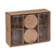 Coffret 4 Tasses Bamboo+Verre 8Cl