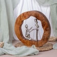 Couple amoureux  en bois 28x30cm