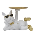 Statue Bulldog vide poche blanc