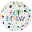 8 Assiettes rondes papier Confetti Birth