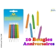 10 Bougies + Socle Joyeux Anniversaire